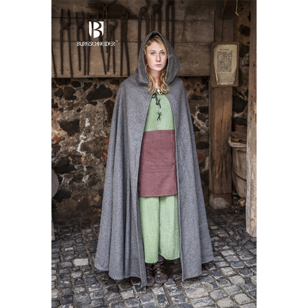Hooded Medieval Cloak Hibernus - Black Raven Armoury