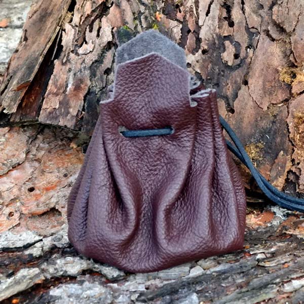 Brown Leather Pouch - HW-701160 - LARP Distribution