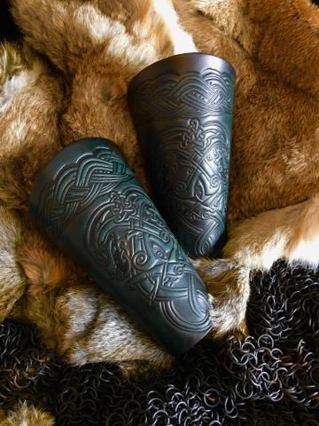 The Dragons SCA Leather Vambraces