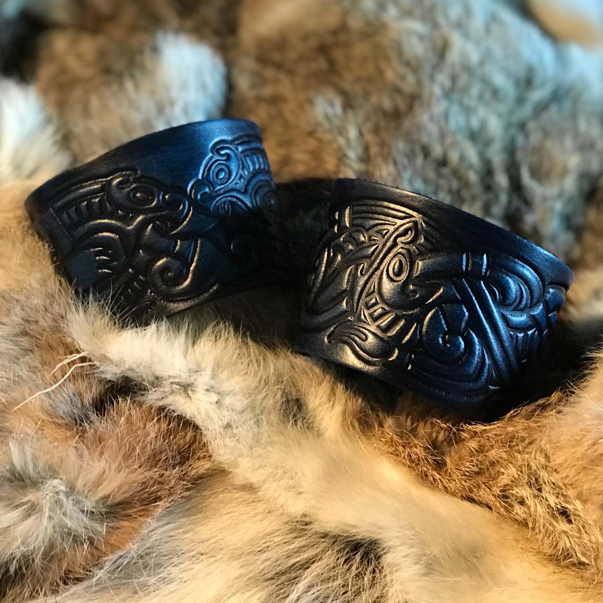 Viking Leather Cuffs - For LARP or Cosplay 