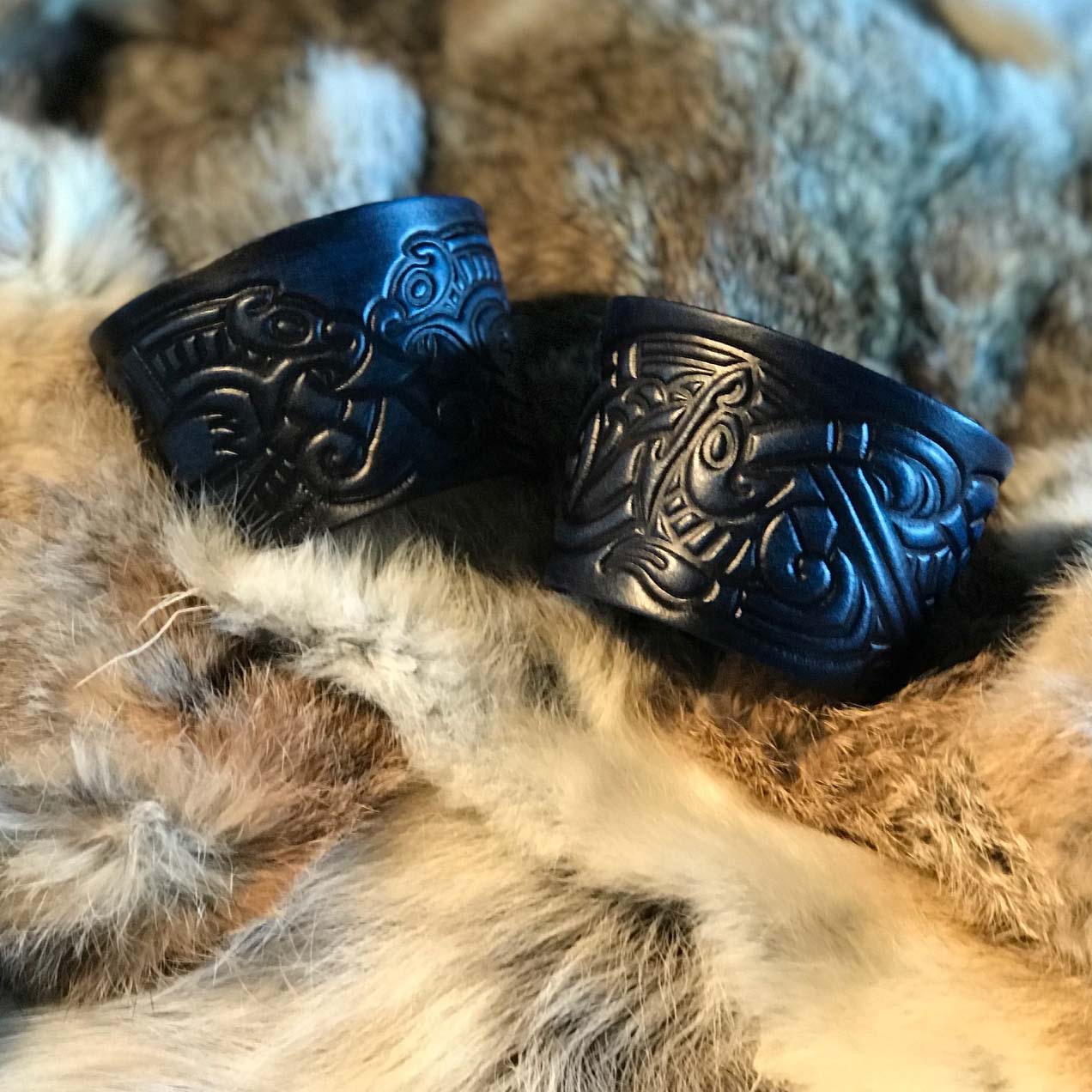 Viking Leather Cuffs - For LARP or Cosplay 