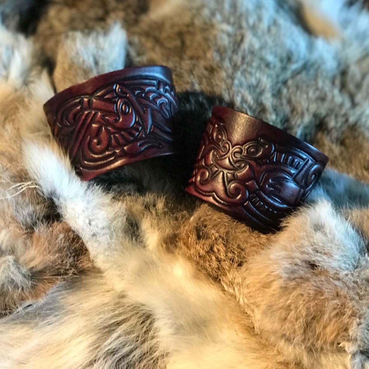Viking Leather Cuffs - For LARP or Cosplay 
