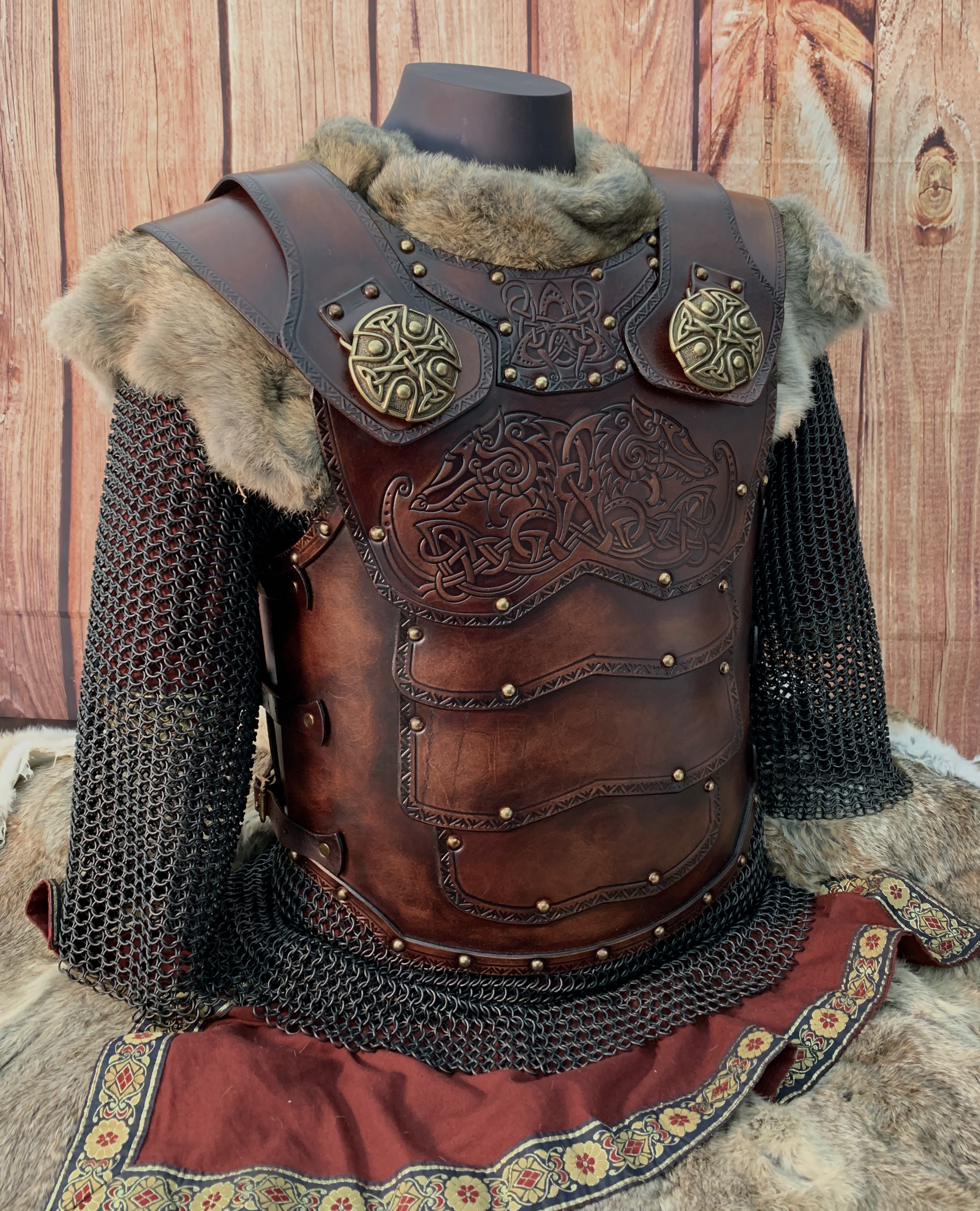 LARP Leather Armour Tribesman Wolf